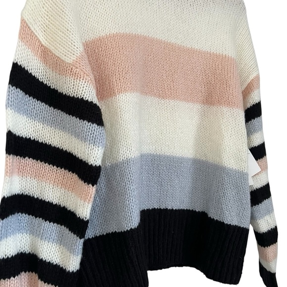 Abound Women's Oversized Striped Sweater - Cream, Pink, Gray, Black - Picture 2 of 5